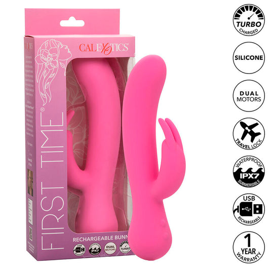 CALEXOTICS - FIRST TIME VIBRATEUR LAPIN RECHARGEABLE ROSE - Sensualia