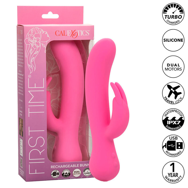 CALEXOTICS - FIRST TIME VIBRATEUR LAPIN RECHARGEABLE ROSE - Sensualia