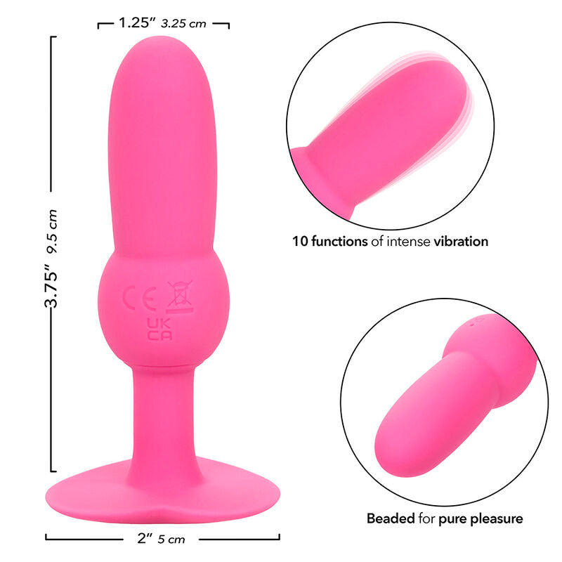 CALEXOTICS - FIRST TIME SONDE ANAL PLUG PERLÉE 10 VIBRATIONS ROSE - Sensualia