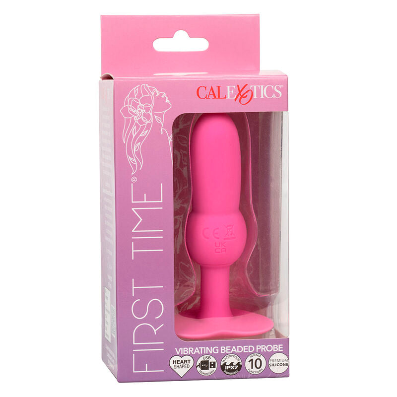 CALEXOTICS - FIRST TIME SONDE ANAL PLUG PERLÉE 10 VIBRATIONS ROSE - Sensualia
