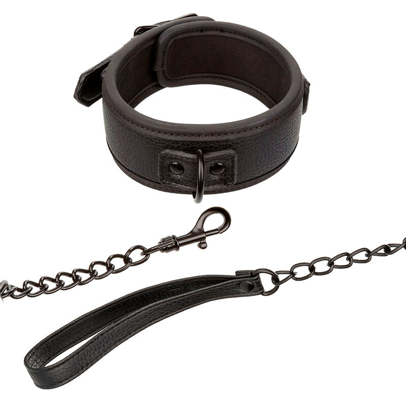 CALEXOTICS - NOCTURNAL COLLIER ET LAISSE EN CUIR RÉGLABLE NOIR - Sensualia