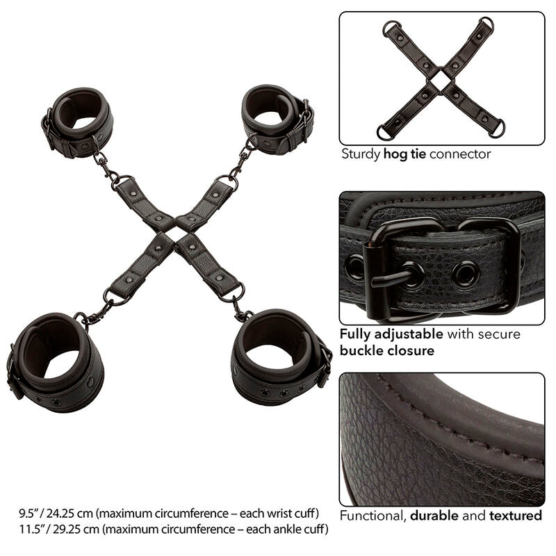 CALEXOTICS - NOCTURNAL CONNECTEUR TIE HOG CUERO AJUSTABLE NOIR - Sensualia