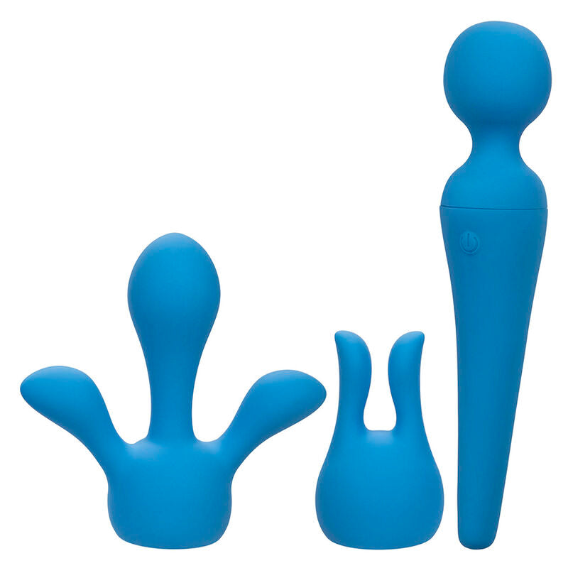 CALEXOTICS - COUTURE KIT VIBRATEUR WAND 10 VIBRATIONS BLEU - Sensualia