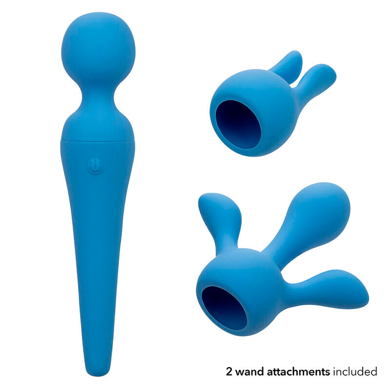 CALEXOTICS - COUTURE KIT VIBRATEUR WAND 10 VIBRATIONS BLEU - Sensualia