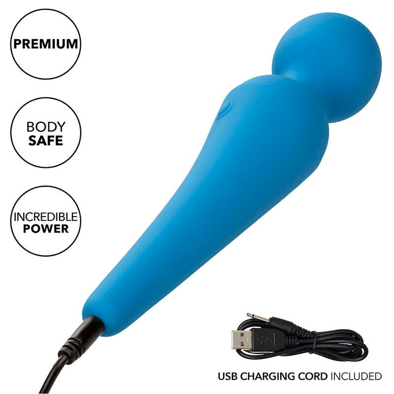 CALEXOTICS - COUTURE KIT VIBRATEUR WAND 10 VIBRATIONS BLEU - Sensualia