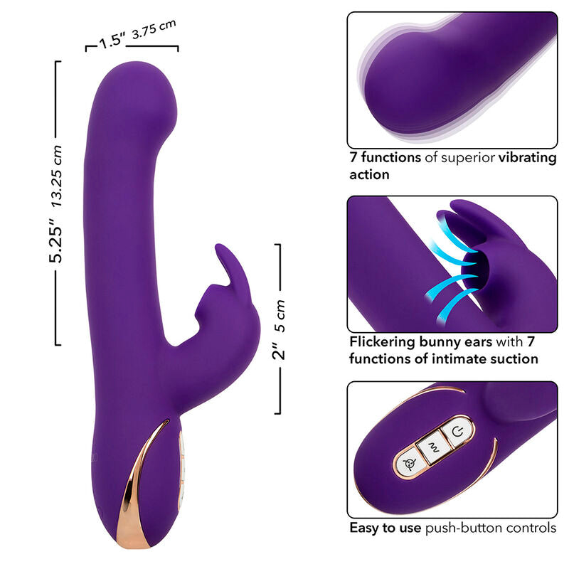 CALEXOTICS - JACK RABBIT VIBRATEUR & STIMULATEUR 7 MODES DE VIBRATIONS ET SUCCIONS BLEU - Sensualia