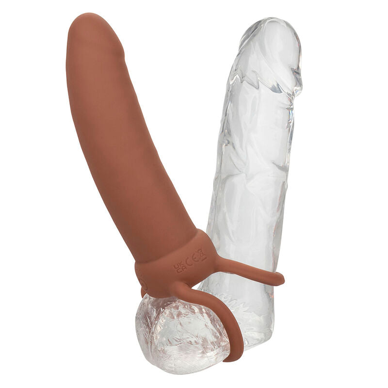 CALEXOTICS - MAXX THICK DOUBLE PÉNÉTRATEUR 10 VIBRATIONS MARRON - Sensualia