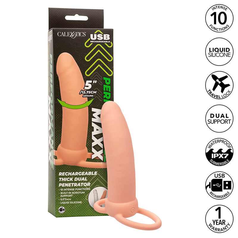 CALEXOTICS - MAXX THICK DOUBLE PÉNÉTRATEUR 10 VIBRATIONS CHAIR - Sensualia