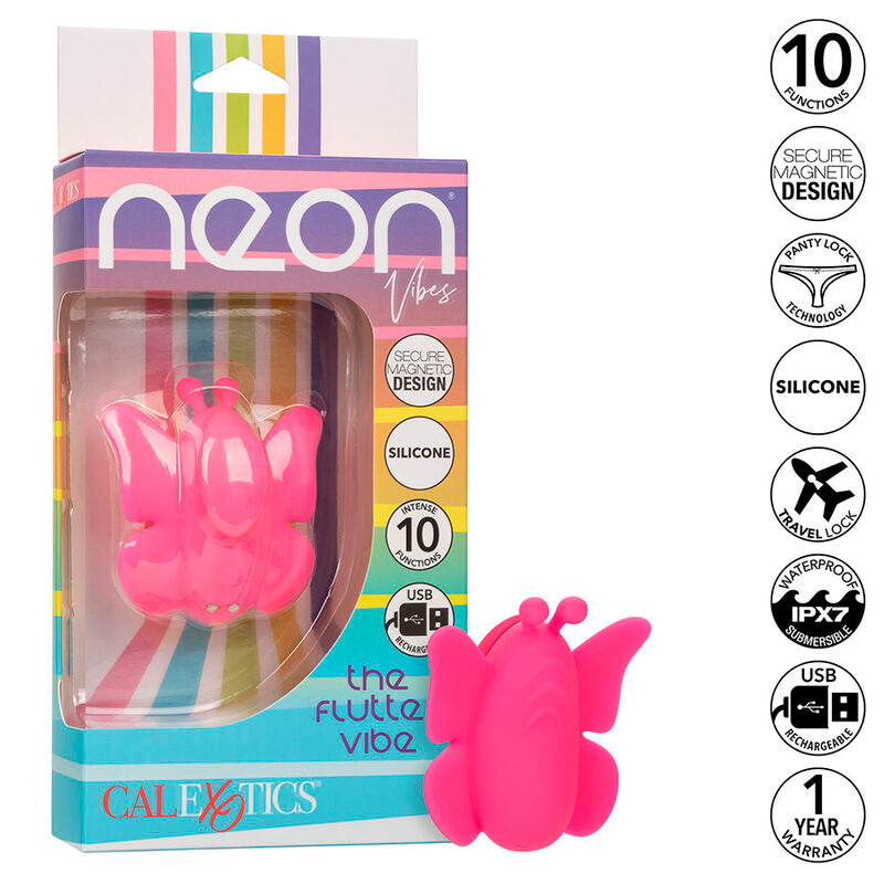 CALEXOTICS - NEON VIBES FLUTTER VIBE STIMULATEUR 10 VIBRATIONS ROSE - Sensualia