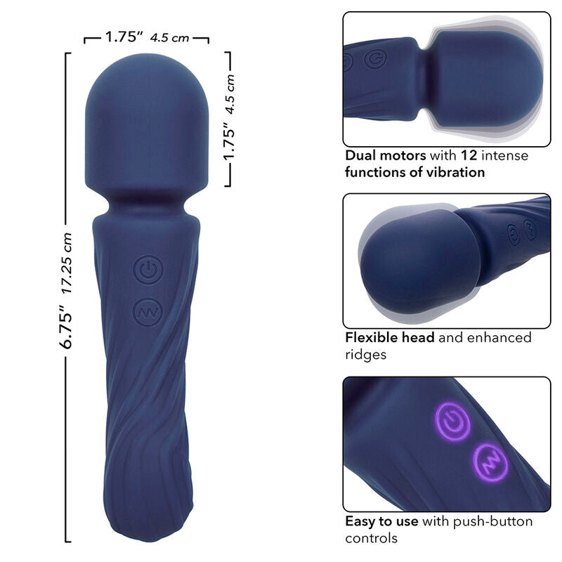 CALEXOTICS - CHARISMA ALLURE MASSEUR DOUBLE MOTEURS 12 FONCTIONS 17,25 CM X 4,5 CM VIOLET - Sensualia