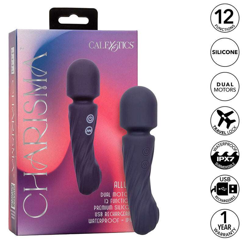 CALEXOTICS - CHARISMA ALLURE MASSEUR DOUBLE MOTEURS 12 FONCTIONS 17,25 CM X 4,5 CM VIOLET - Sensualia