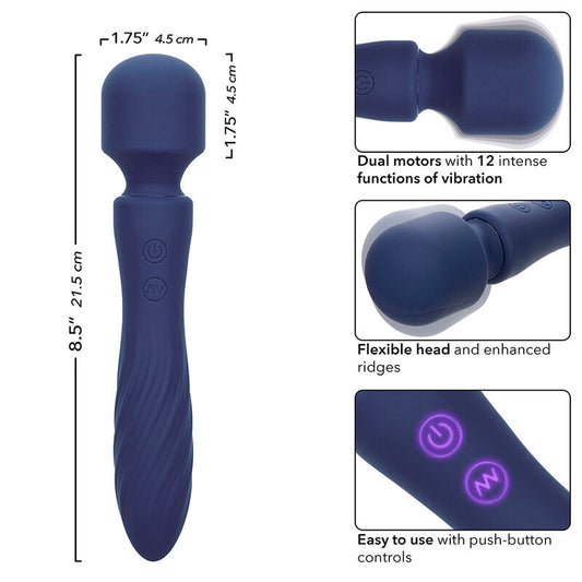 CALEXOTICS - CHARISMA MYSTIQUE MASSEUR DOUBLE MOTEURS 12 FONCTIONS 20,5 CM X 4,5 CM VIOLET - Sensualia
