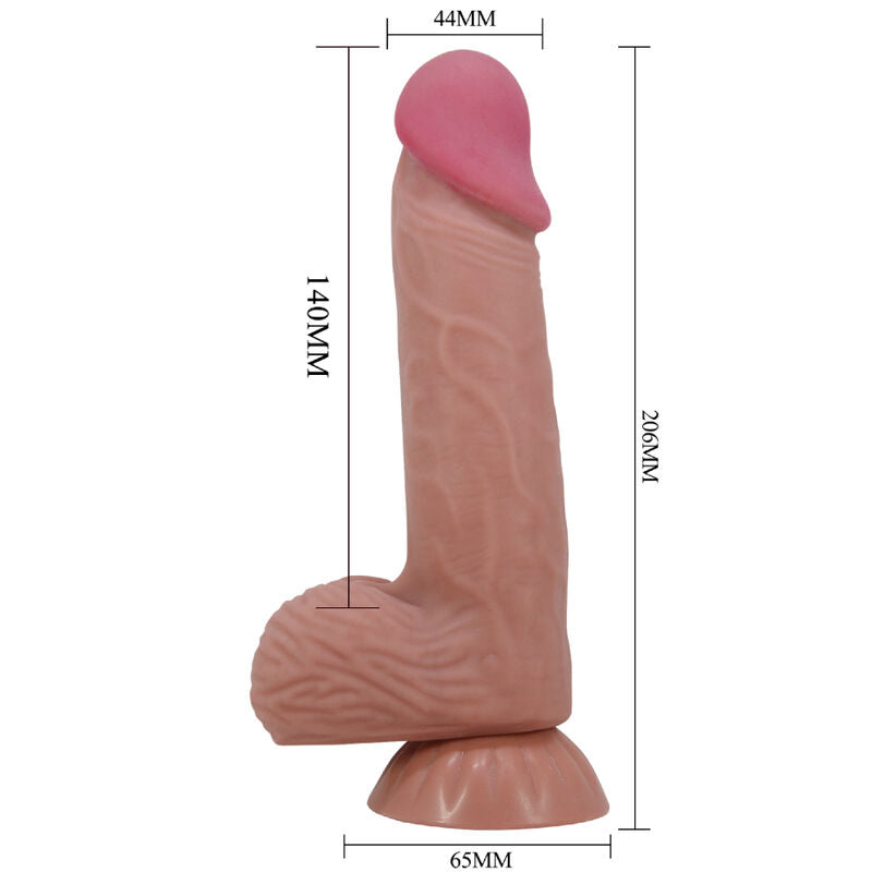 PRETTY LOVE - SÉRIE SLIDING SKIN GODE RÉALISTE AVEC VENTOUSE COULISSANTE PEAU BRUN 20,6 CM - Sensualia