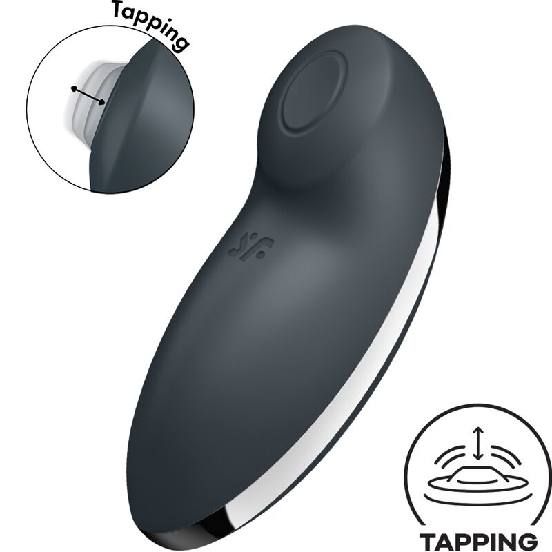 SATISFYER - TAP & CLIMAX 2 VIBRATEUR & STIMULATEUR GRIS - Sensualia