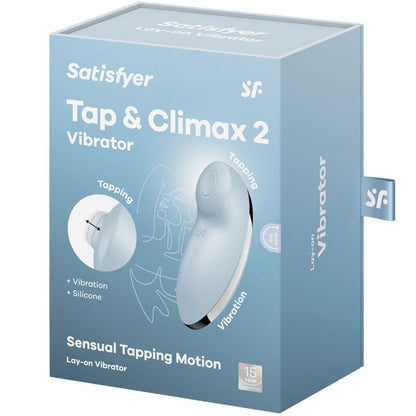 SATISFYER - TAP & CLIMAX 2 VIBRATEUR & STIMULATEUR BLEU - Sensualia