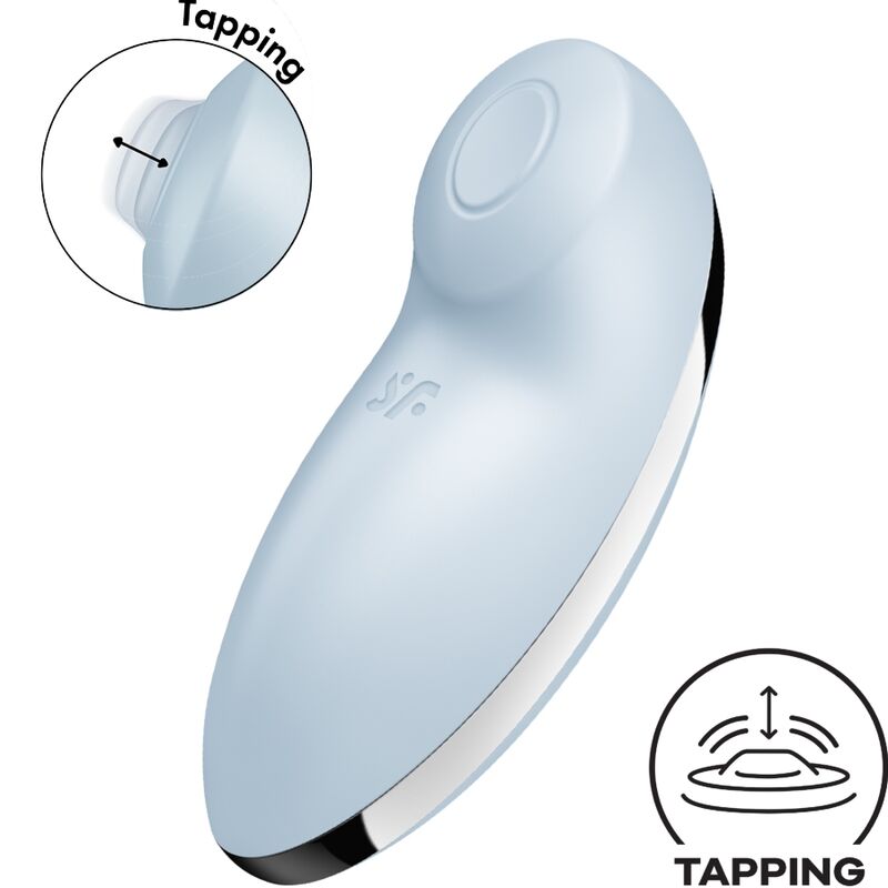 SATISFYER - TAP & CLIMAX 2 VIBRATEUR & STIMULATEUR BLEU - Sensualia