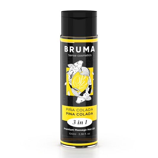 BRUMA - HUILE DE MASSAGE PREMIUM EFFET CHALEUR SAVEUR PINA COLADA 3 EN 1 - 100 ML BRUMA