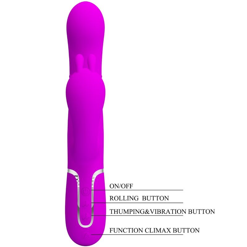 PRETTY LOVE - CAMMY TRIPLE VIBRATEUR MULTIFONCTION 4 EN 1 ROSE - Sensualia