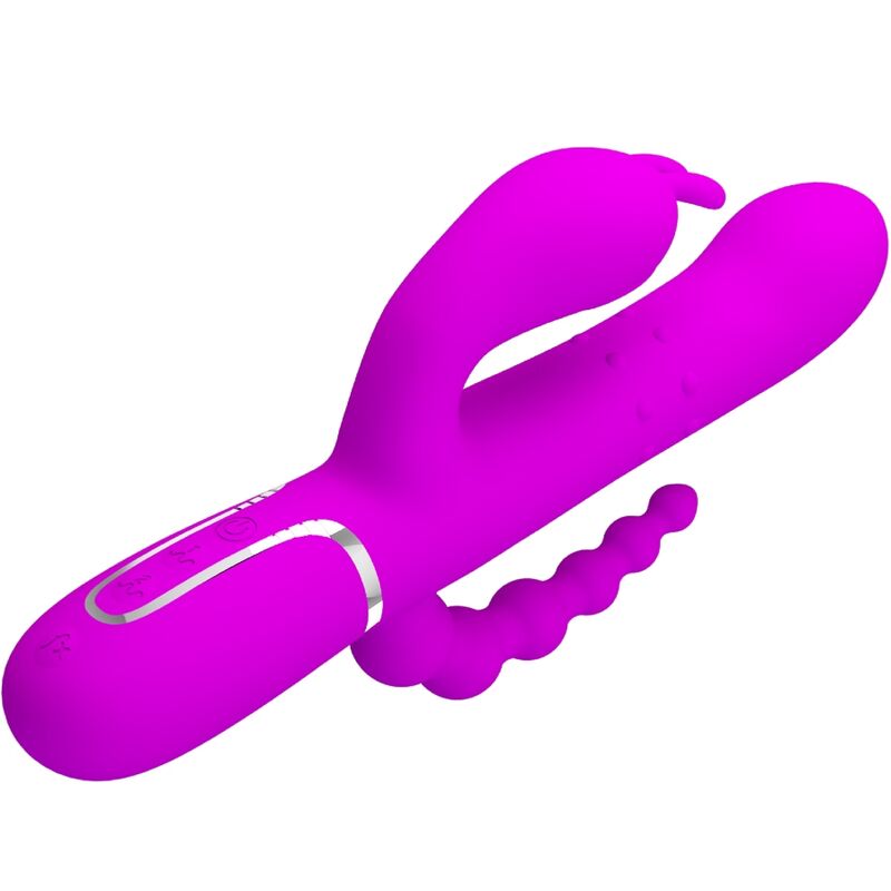 PRETTY LOVE - CAMMY TRIPLE VIBRATEUR MULTIFONCTION 4 EN 1 ROSE - Sensualia