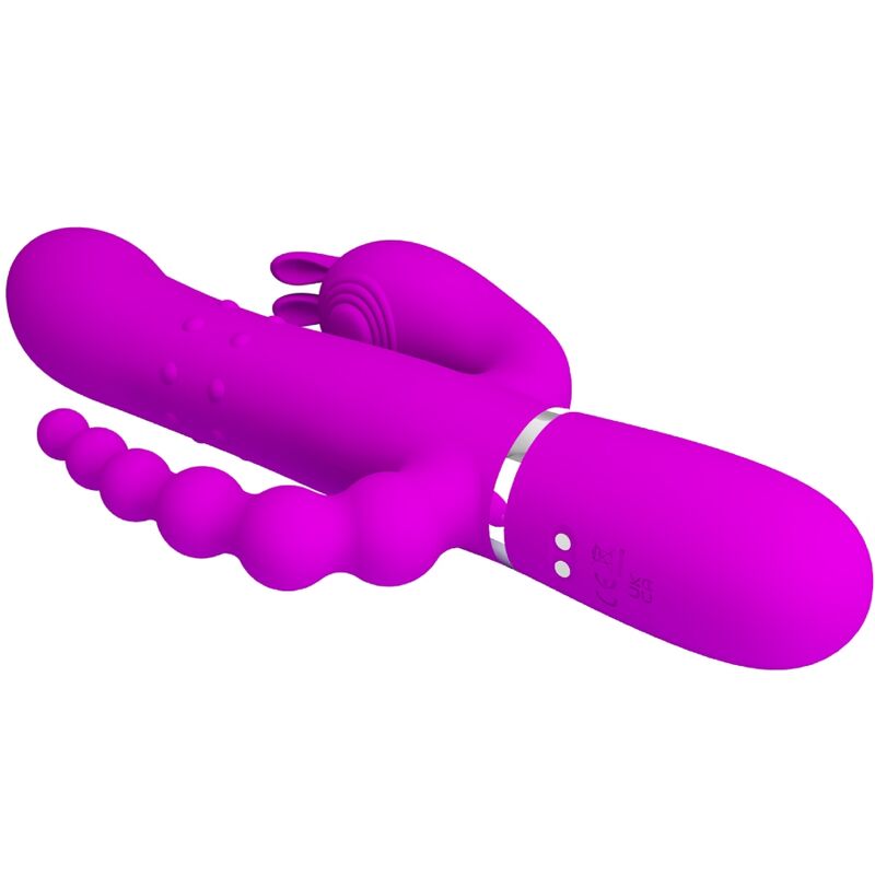 PRETTY LOVE - CAMMY TRIPLE VIBRATEUR MULTIFONCTION 4 EN 1 ROSE - Sensualia
