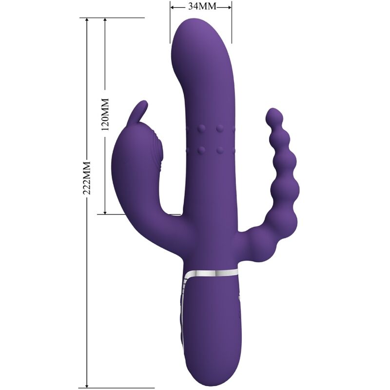 PRETTY LOVE - CAMMY TRIPLE VIBRATEUR MULTIFONCTION 4 EN 1 VIOLET - Sensualia