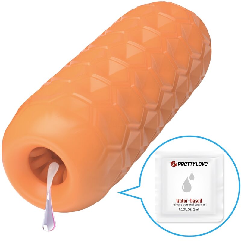 PRETTY LOVE - MASTURBATEUR POUR HOMME À DEUX BOULES ORANGE - Sensualia