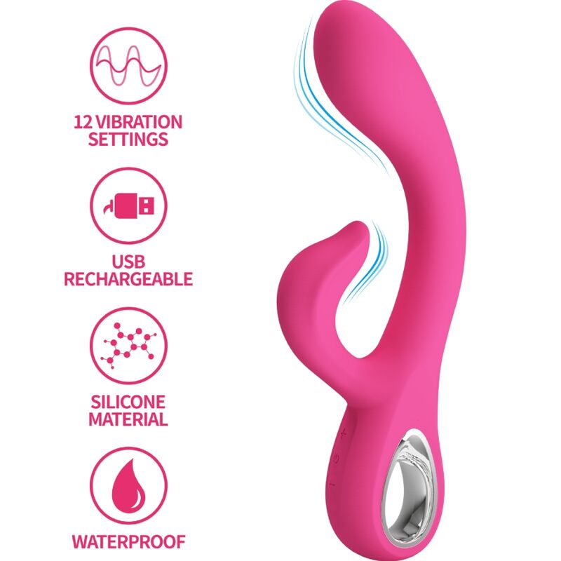 PRETTY LOVE - VIBRATEUR FRITZ RABBIT 12 VIBRATIONS ROSE - Sensualia