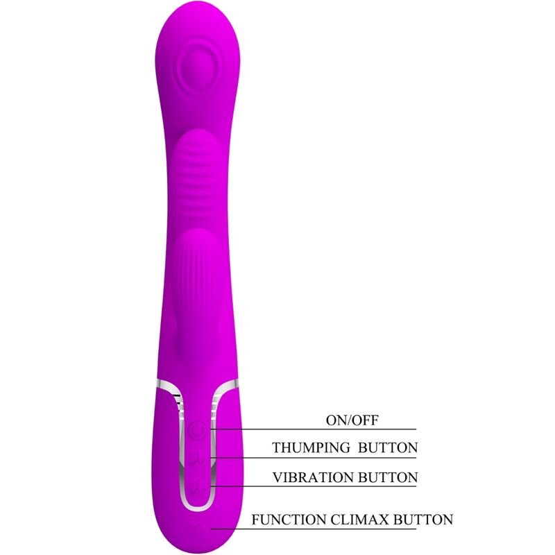 PRETTY LOVE - SHANIA TRIPLE RABBIT VIBRATEUR MULTIFONCTION ROSE - Sensualia