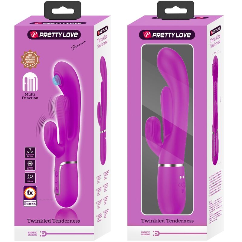 PRETTY LOVE - SHANIA TRIPLE RABBIT VIBRATEUR MULTIFONCTION ROSE - Sensualia