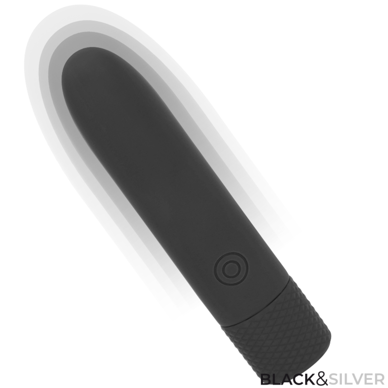 BLACK & SILVER - GERI BULLET VIBRANT RECHARGEABLE USB 8 VIBRATIONS NOIR 10 X 2,2 CM BLACK&SILVER