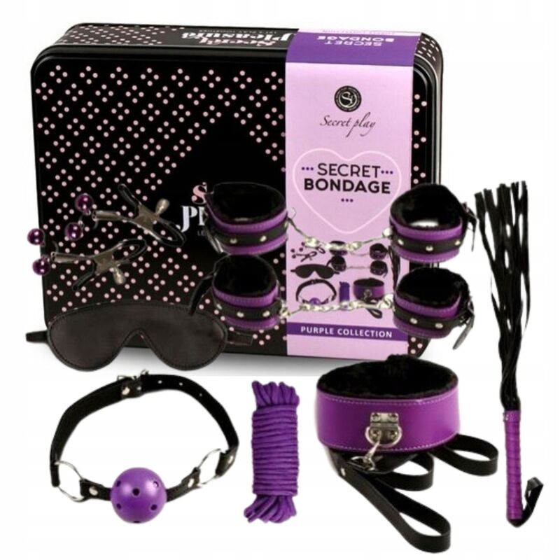 SECRETPLAY - BDSM SET 8PCS PURBLE / NOIR. - Sensualia