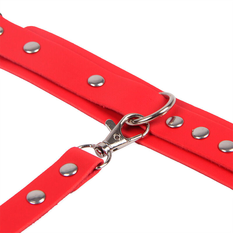 SUBBLIME - 953706 MENOTTES AVEC CEINTURE DE BONDAGE ROUGE TAILLE UNIQUE - Sensualia