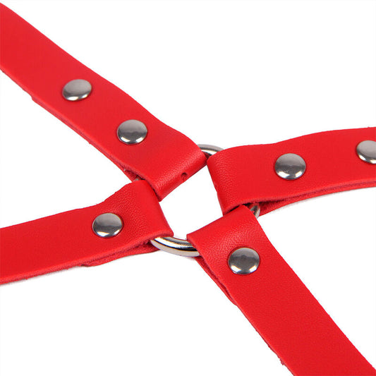 SUBBLIME - 953706 MENOTTES AVEC CEINTURE DE BONDAGE ROUGE TAILLE UNIQUE - Sensualia