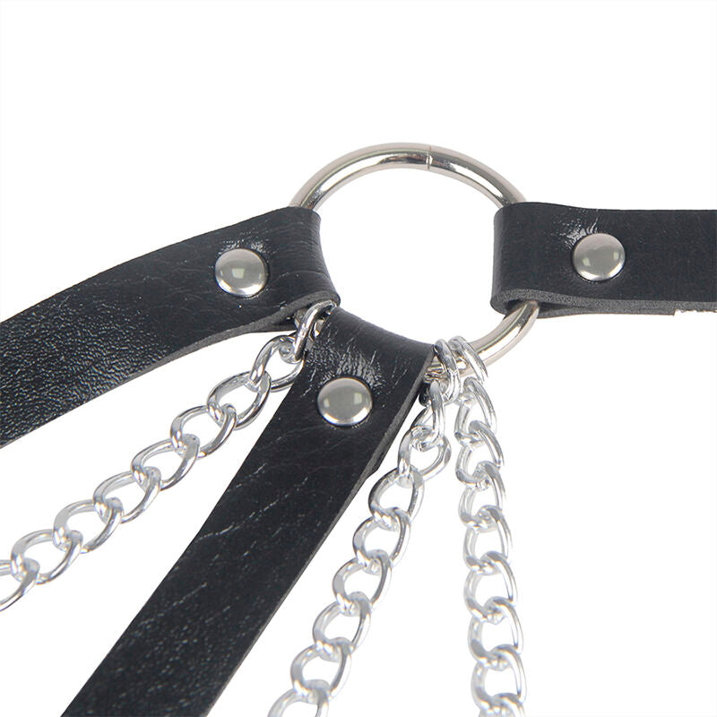 SUBBLIME - 953713 CEINTURE PUNK BONDAGE BOUCLE MÉTAL NOIRE TAILLE UNIQUE - Sensualia
