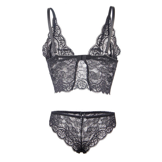 SUBBLIME - 953928 CHEMISIER DE NUIT EN SOIE ET DENTELLE + CULOTTE NOIRE L/XL - Sensualia