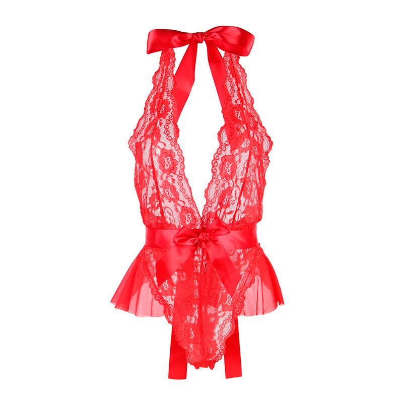 SUBBLIME - 953980 BODY SEXY A VOLANTS + CEINTURE ROUGE L/XL - Sensualia