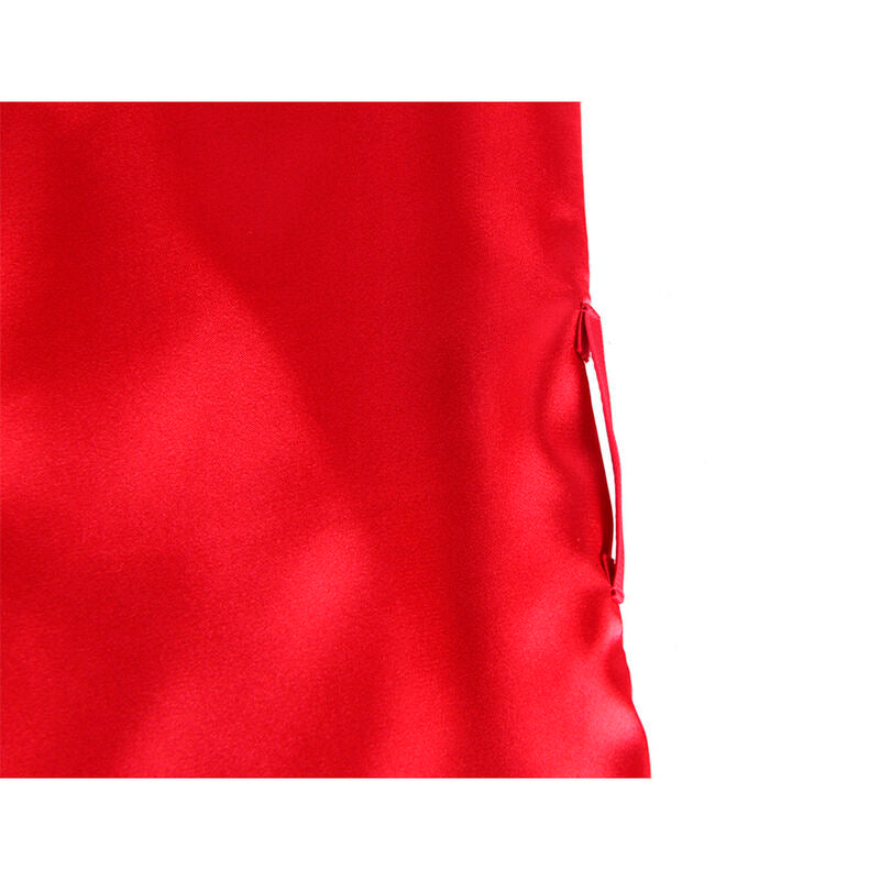 SUBBLIME - 954017 CARACO DOS TRANSPARENT EN DENTELLE + STRING ROUGE/NOIR S/M - Sensualia