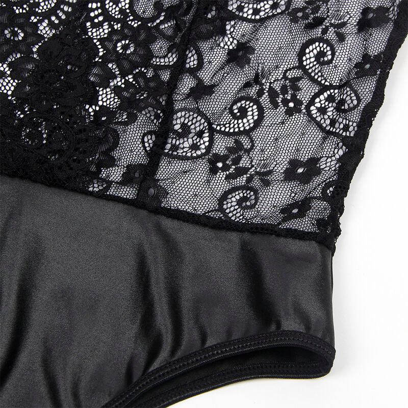 SUBBLIME - 954383 BODY SEXY AVEC PORTE-JARRETELLES NOIR S/M - Sensualia