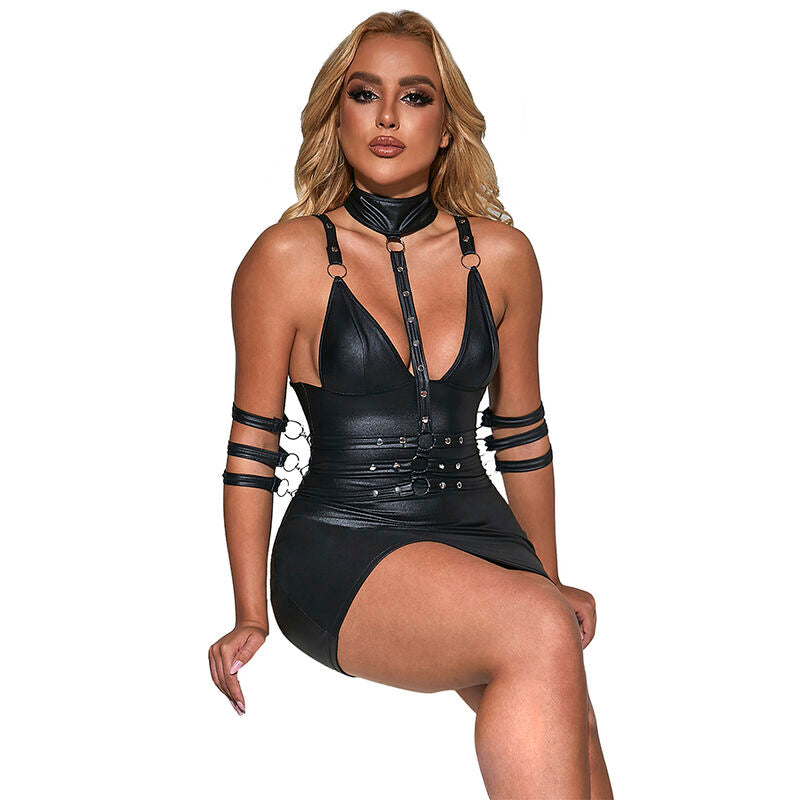 SUBBLIME - 954406 ROBE BONDAGE EN CUIR NOIR S/M - Sensualia