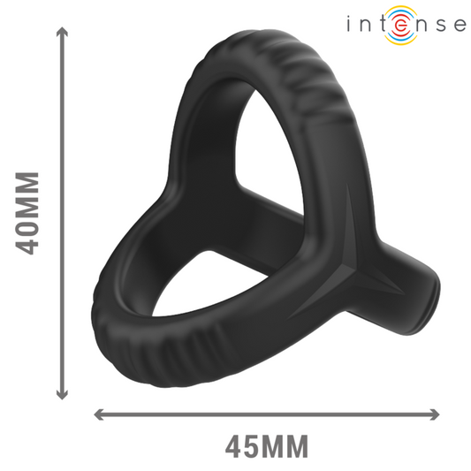 INTENSE - CARSON ANNEAU PÉNIS DOUBLE SILICONE NOIR MODÈLE 4 - Sensualia