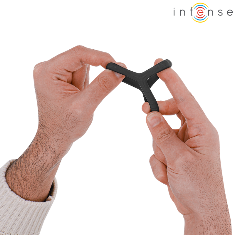 INTENSE - CARSON ANNEAU PÉNIS DOUBLE SILICONE NOIR MODÈLE 4 - Sensualia