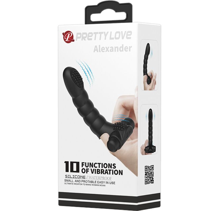 PRETTY LOVE - VIBRATEUR DOIGT ALEXANDER 10 VIBRATIONS NOIR - Sensualia