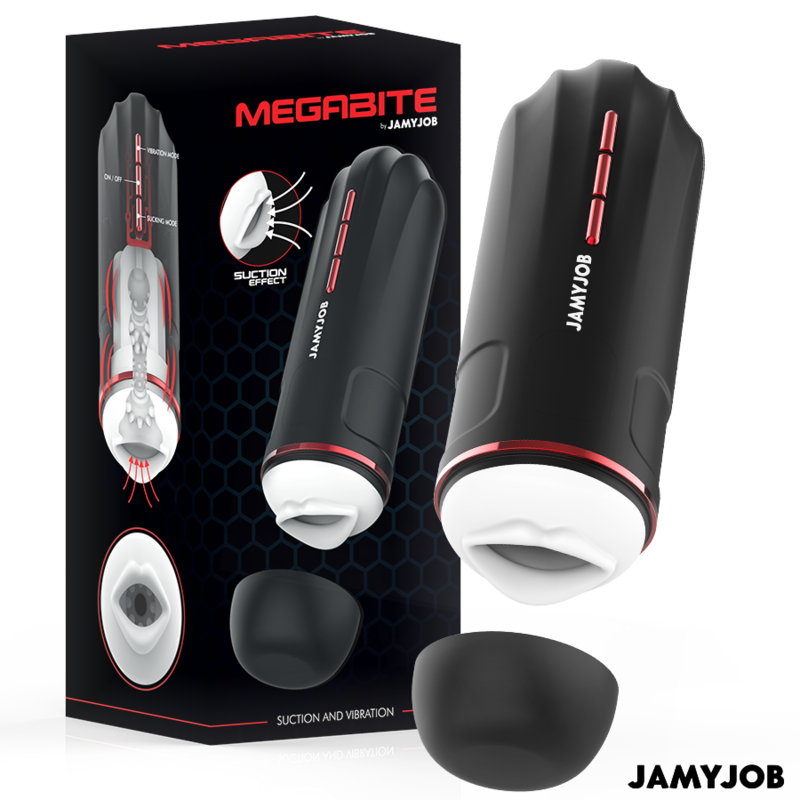 JAMYJOB - MASTURBATEUR BOUCHE AUTOMATIQUE MEGABITE 5 MODES D'ASPIRATION ET DE VIBRATION - Sensualia