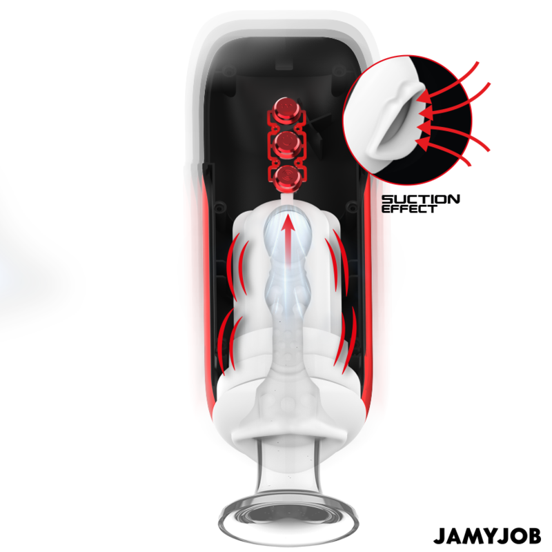 JAMYJOB - MASTURBATEUR BOUCHE AUTOMATIQUE BLAZE 5 MODES D'ASPIRATION ET DE VIBRATION - Sensualia