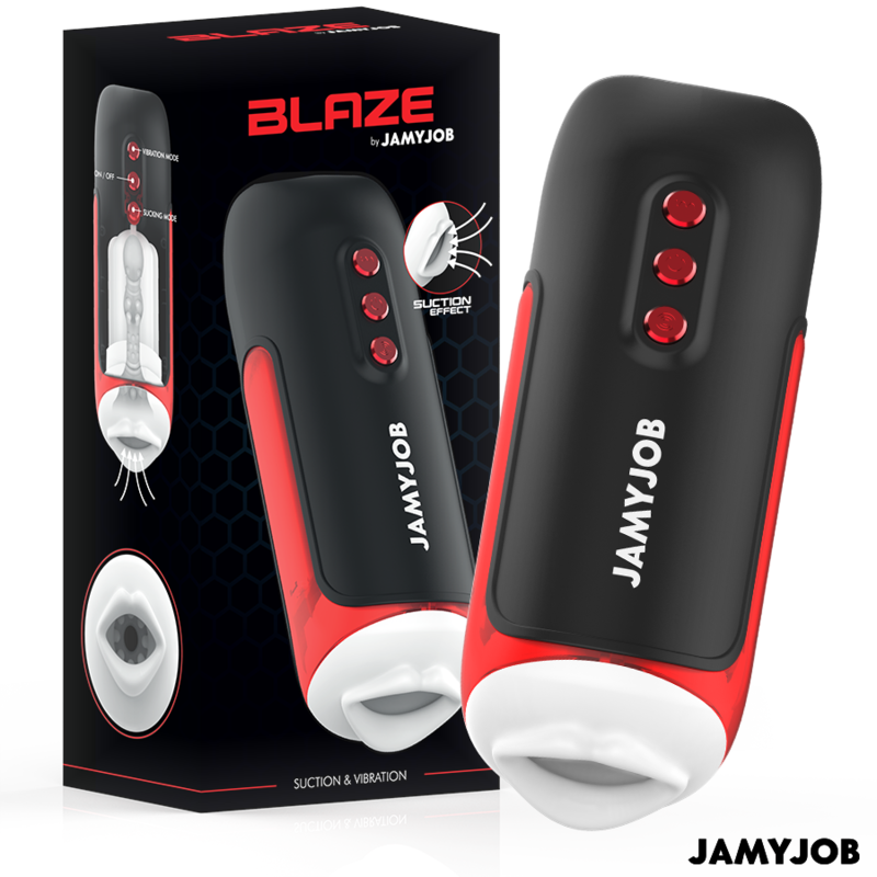 JAMYJOB - MASTURBATEUR BOUCHE AUTOMATIQUE BLAZE 5 MODES D'ASPIRATION ET DE VIBRATION - Sensualia