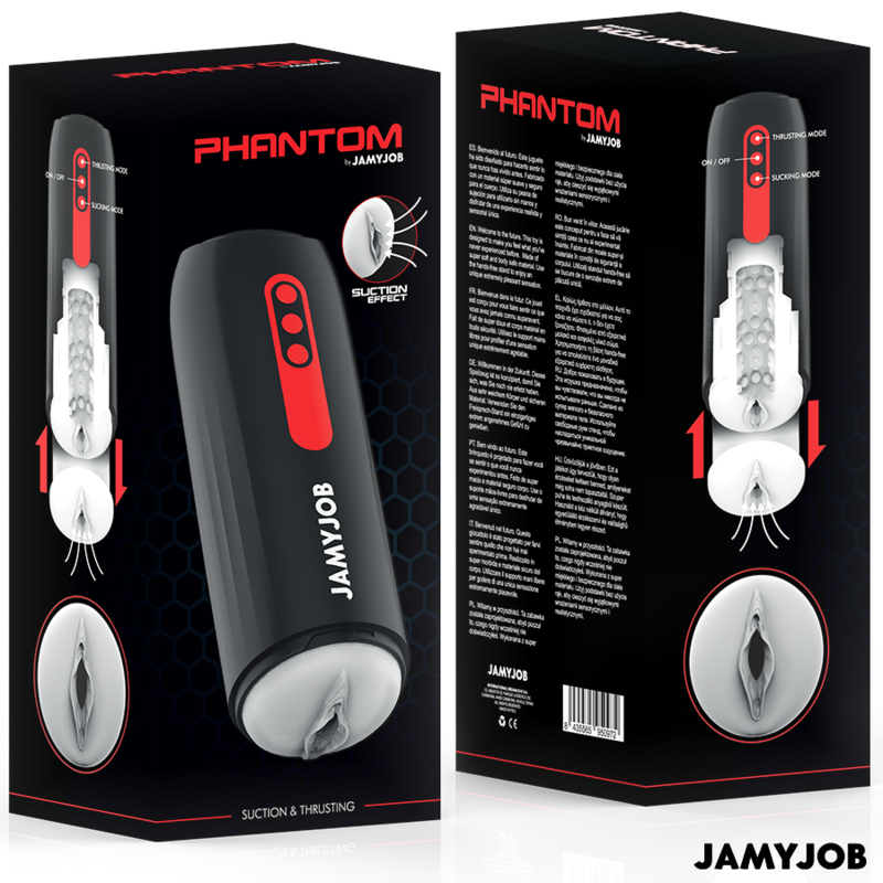 JAMYJOB - MASTURBATEUR VAGIN AUTOMATIQUE PHANTOM 5 MODES D'ASPIRATION ET DE POUSSÉE - Sensualia