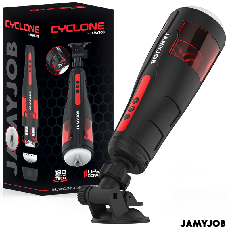 JAMYJOB - MASTURBATEUR VAGIN AUTOMATIQUE CYCLONE 10 MODES DE ROTATION ET DE POUSSÉE - Sensualia