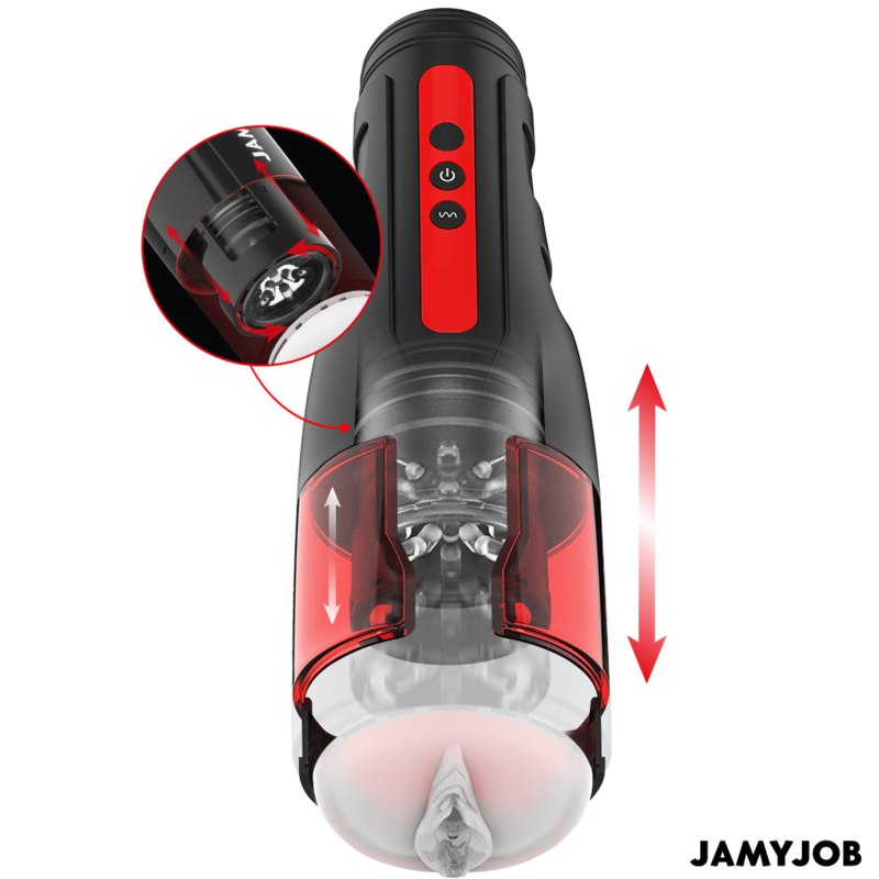 JAMYJOB - MASTURBATEUR VAGIN AUTOMATIQUE CYCLONE 10 MODES DE ROTATION ET DE POUSSÉE - Sensualia