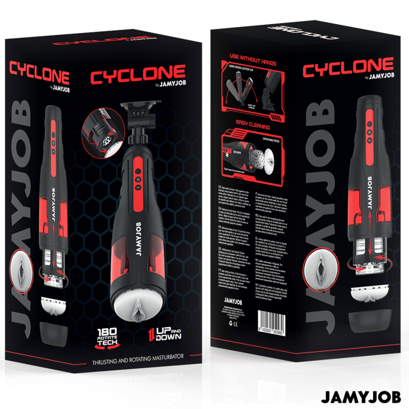 JAMYJOB - MASTURBATEUR VAGIN AUTOMATIQUE CYCLONE 10 MODES DE ROTATION ET DE POUSSÉE - Sensualia