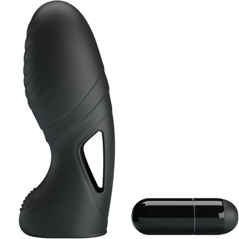 PRETTY LOVE - ALAN VIBRATEUR DE DOIGTS EN SILICONE NOIR - Sensualia